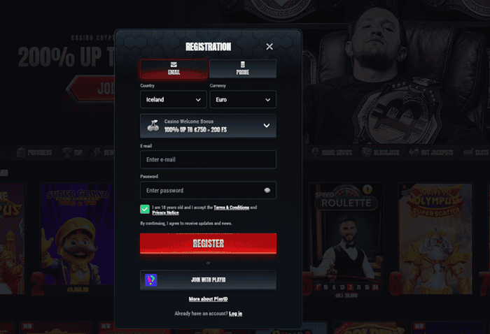 Glorion Casino Register and Play 