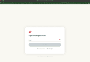 ExpressVPN sign-in page asking for the account email address.