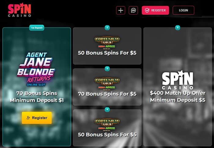 Choose from welcome bonuses