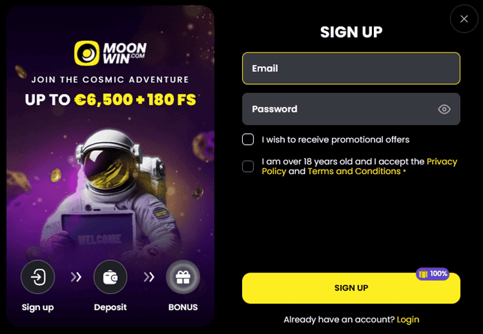 Join Moonwin Casino and get 50 free spins without deposit! 