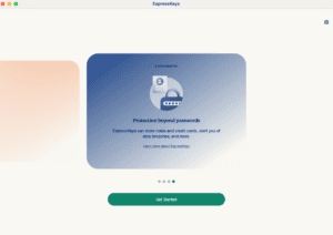 ExpressKeys macOS interface, showing the onboarding screen.