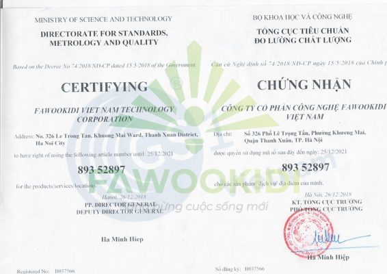 chứng nhận khi mua đèn LED