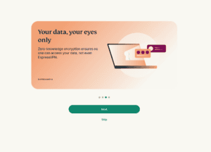 ExpressKeys welcome screens for the browser extension, with a Next button at the bottom.