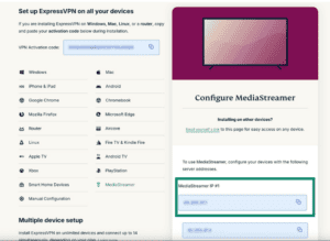 ExpressVPN MediaStreamer IP address.