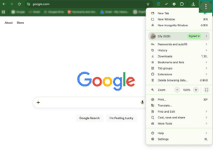 Chrome Profile settings.