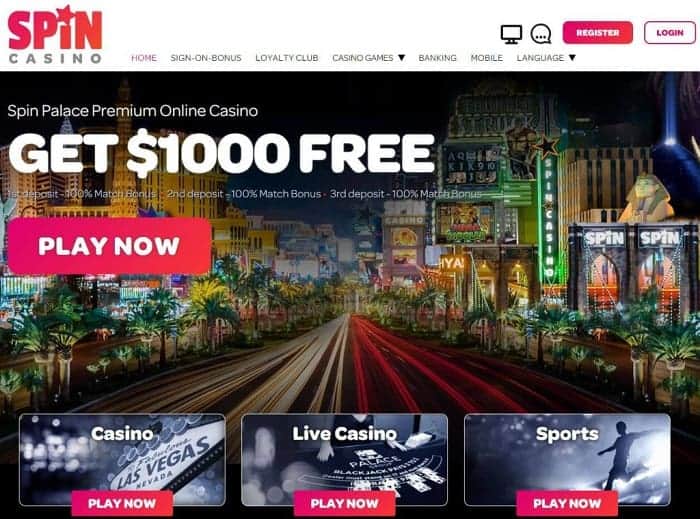 Spin Casino $1000 free bonus