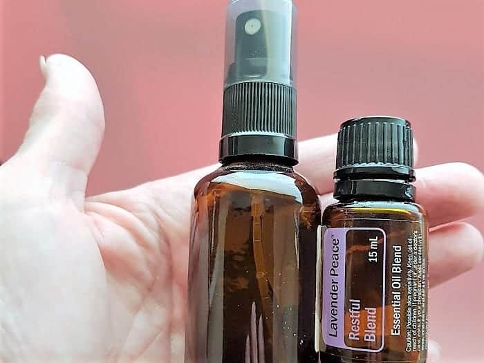 Essential oil and spray bottle for cleaning with oils