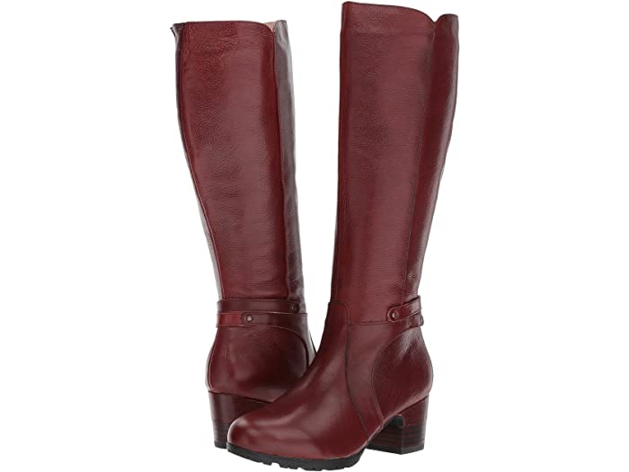 Jambu's wine-colored chai boot is funky and fun for fall with a chunky black heel and lots of detail.