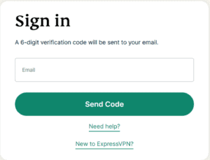 ExpressVPN sign-in page