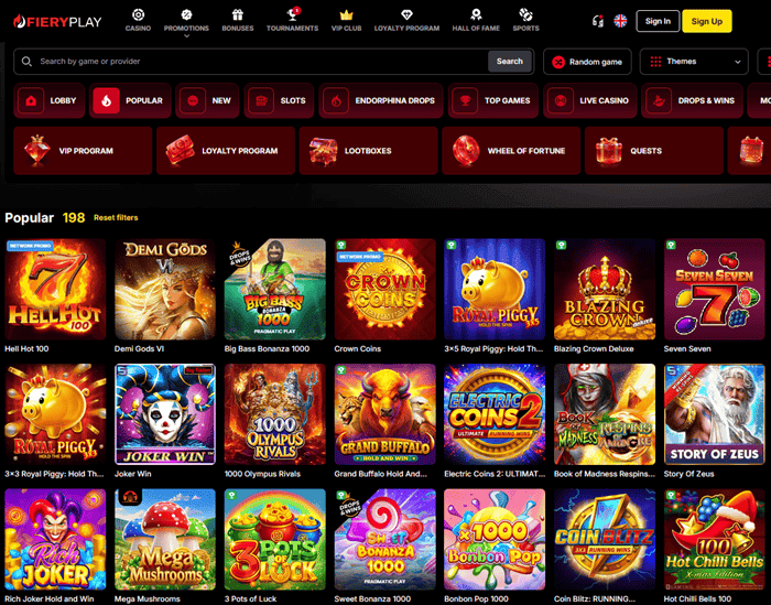 FieryPlay Games, Live Casino, Sportsbook 