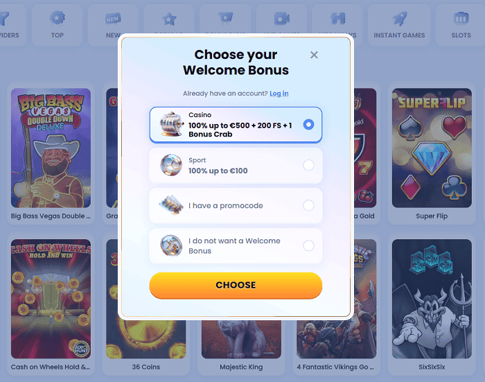 CasinoLab Register and Login 