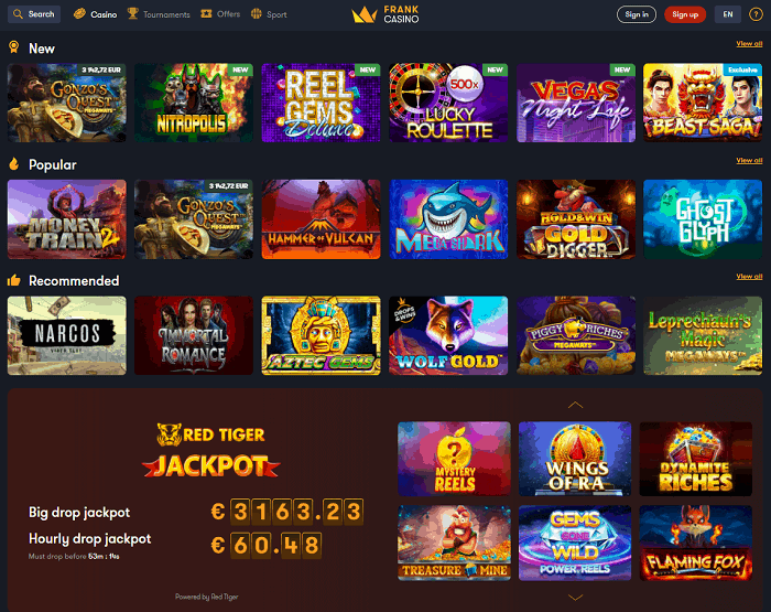 Frank Casino free spins