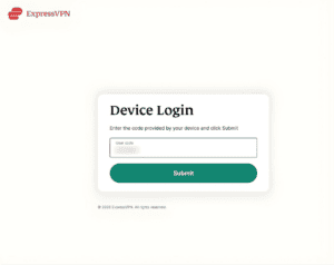 ExpressVPN device login verification page on Windows.