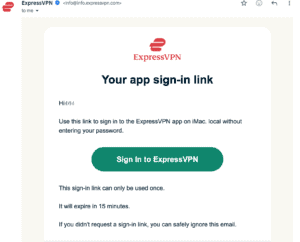 ExpressVPN sign-in link email