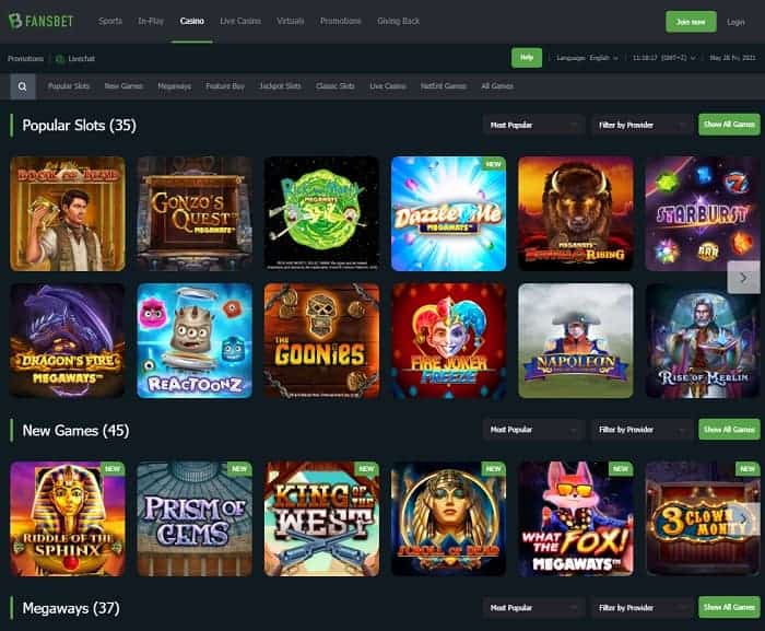 Play new slots and table games online! 