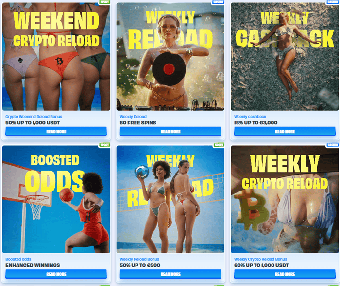 OnlySpins Weekend Reload, Crypto Bonus, Cashback 