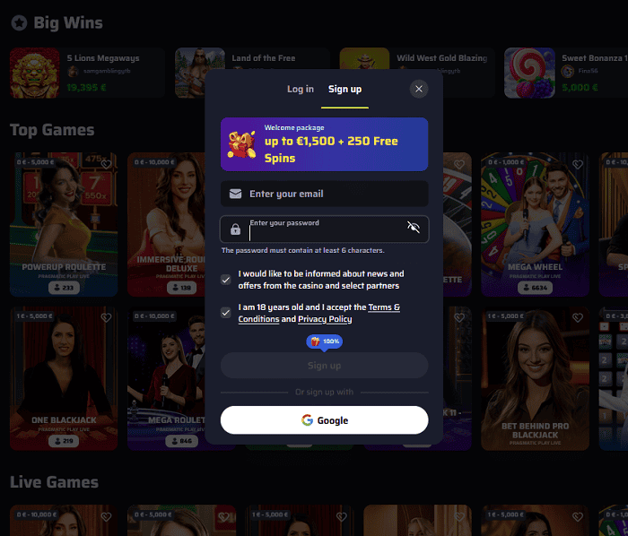 BDM Bet Casino Register and Login 