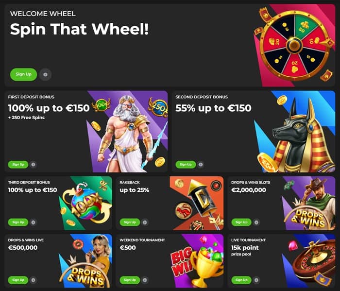Welcome Wheel free spins
