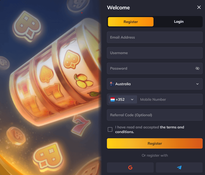 Register and log in to our Vegastars Casino account! 