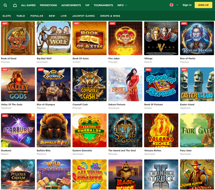 Mason Slots Casino screen review website 