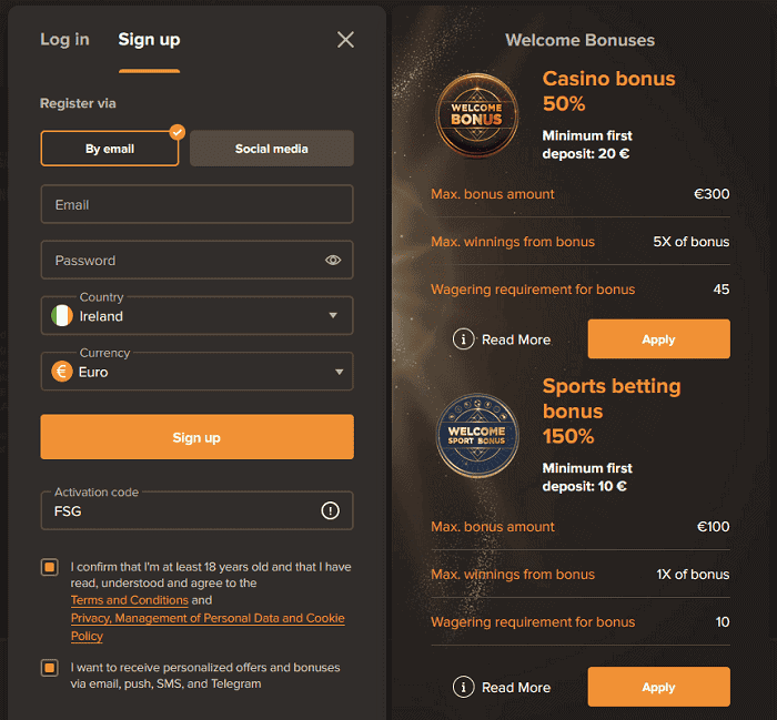 SOL Casino Register & Login 