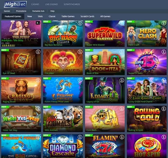 HighBet Casino Free Spins Bonus 
