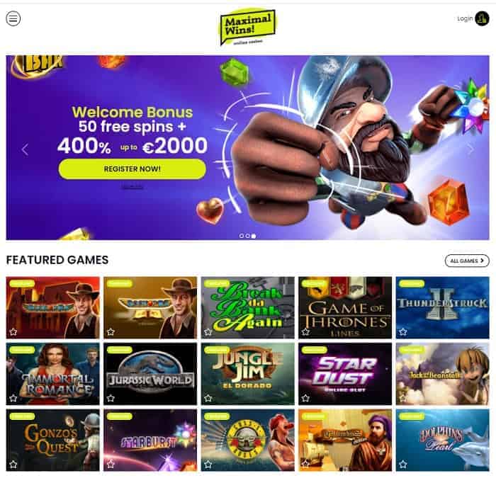 2000 EUR and 50 free spins on first deposit