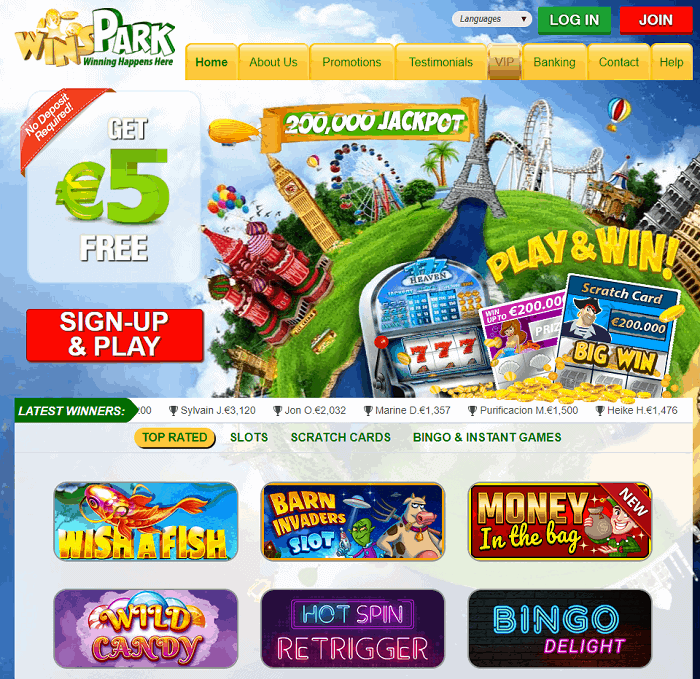 Free scratch cards at Winspark.com 