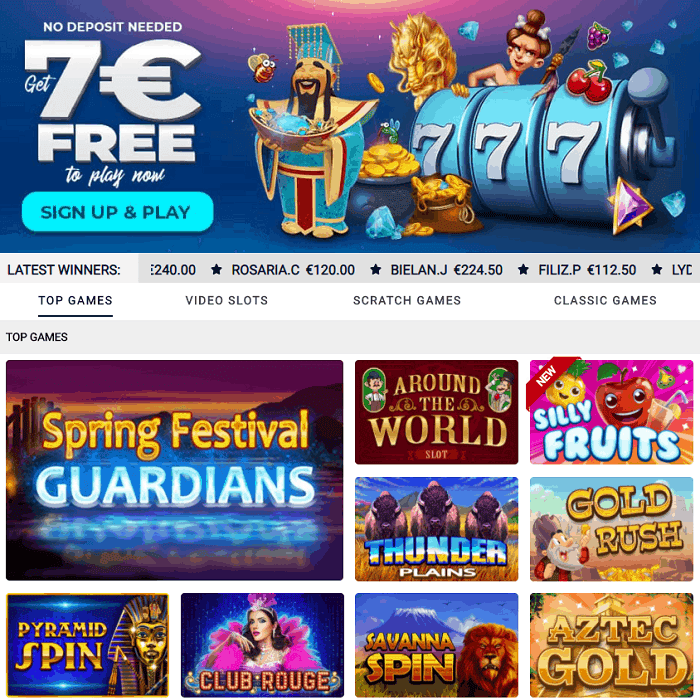 No Deposit Bonus: 7 EUR FREE on Scratch Cards!