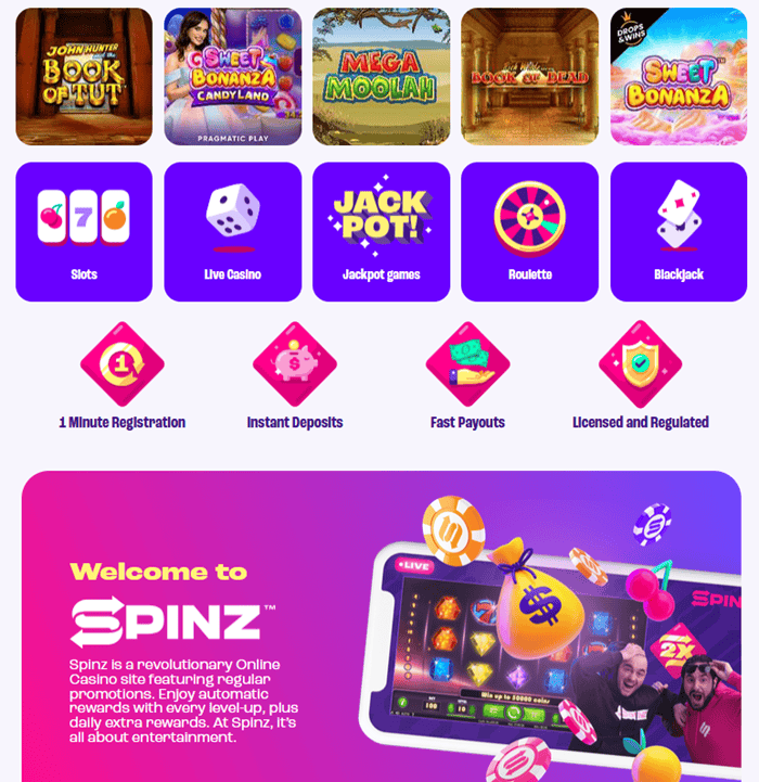Spinz Casino Promotions, VIP, Loyalty, Tournaments 