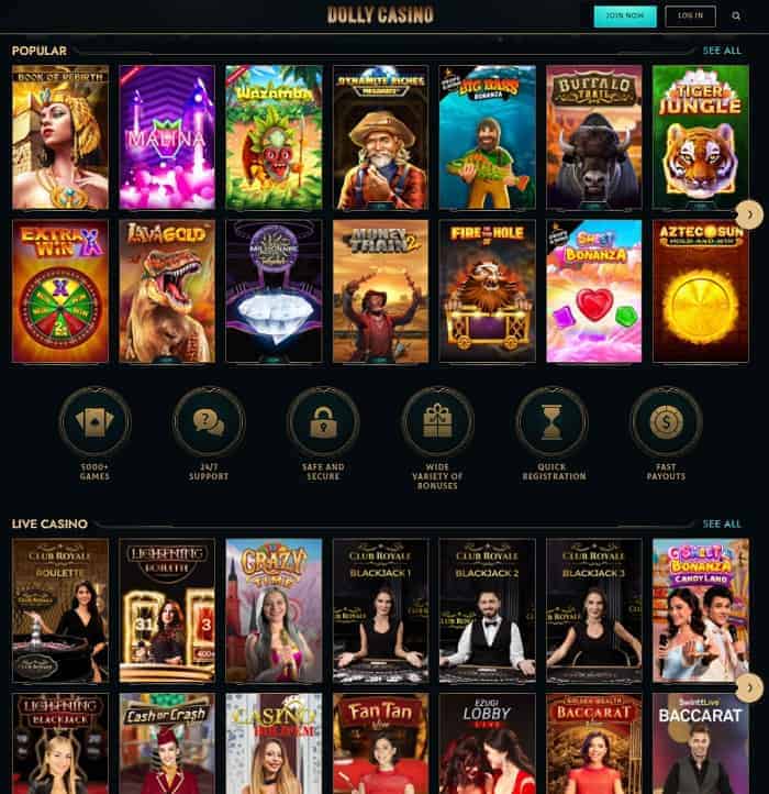 Casino Lobby with Games 