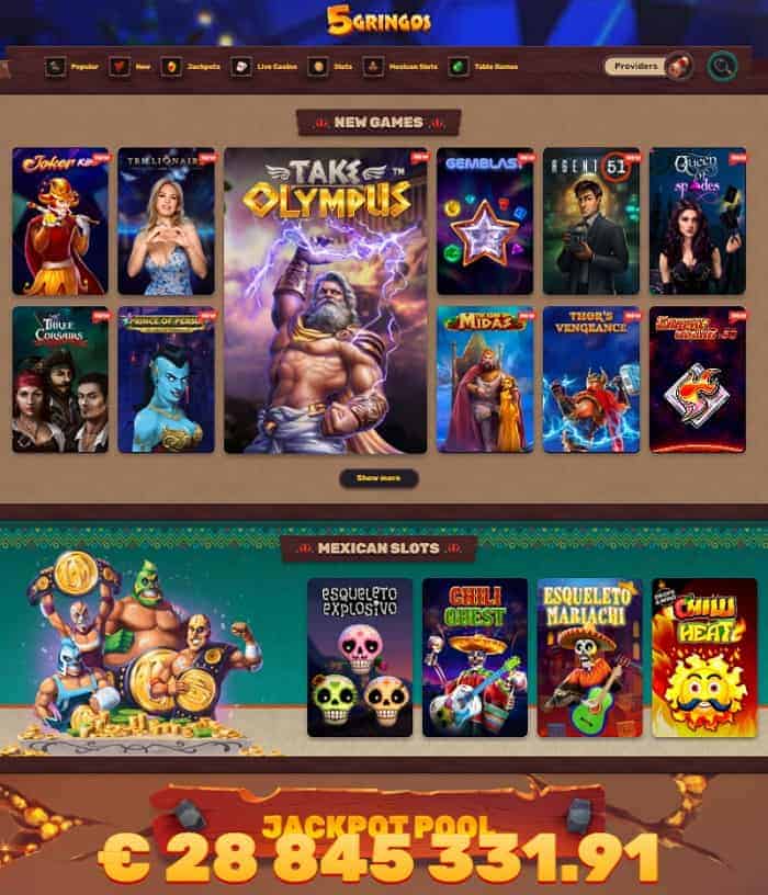 Full Review of 5 Gringos Casino Online 