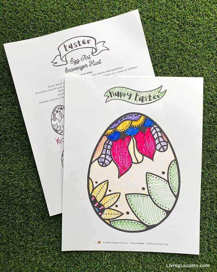 Easter Egg Art Scavenger Hunt - Free Printable Easter Game