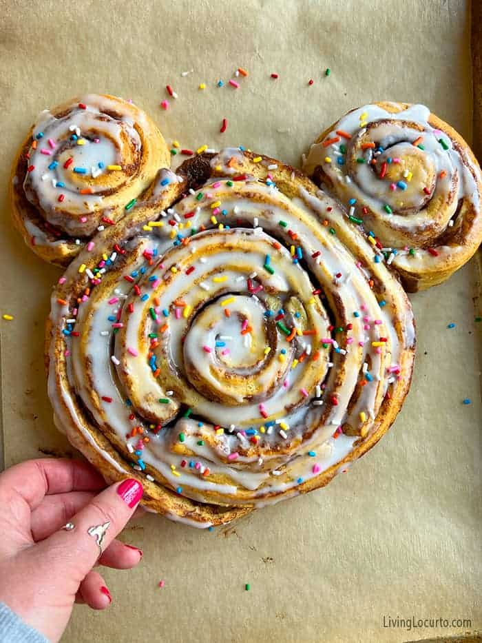 Giant Mickey Cinnamon Roll Disney Party Food