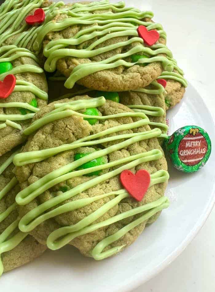 Grinch Cookies with M&M’s