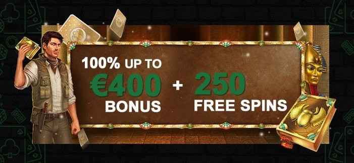 Get 100% up to 400 EUR and 250 free spins! 