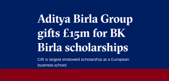 LBS Alumnus Kumar Mangalam Birla Announces £15 Million Scholarship Endowment