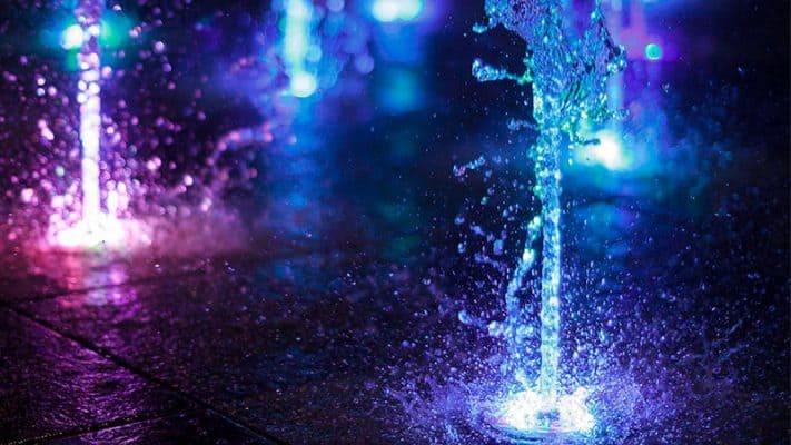 đèn âm nước đổi màu fk-uw035 mặt kính cường lực