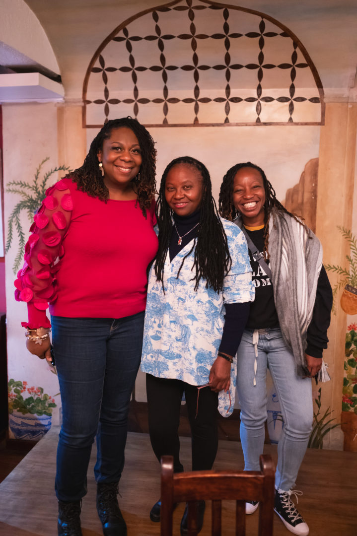 The African Diaspora: An Afro-Ecuadorian woman, an Afro-American woman, and an Afro-Caribbean woman