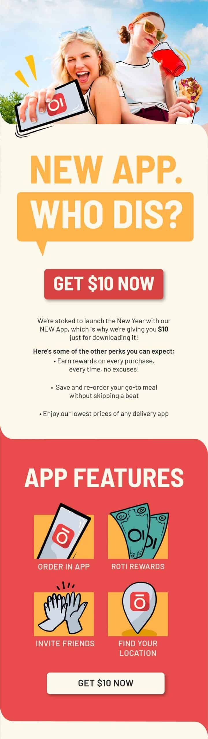 Roti "New App. Who Dis?" Email