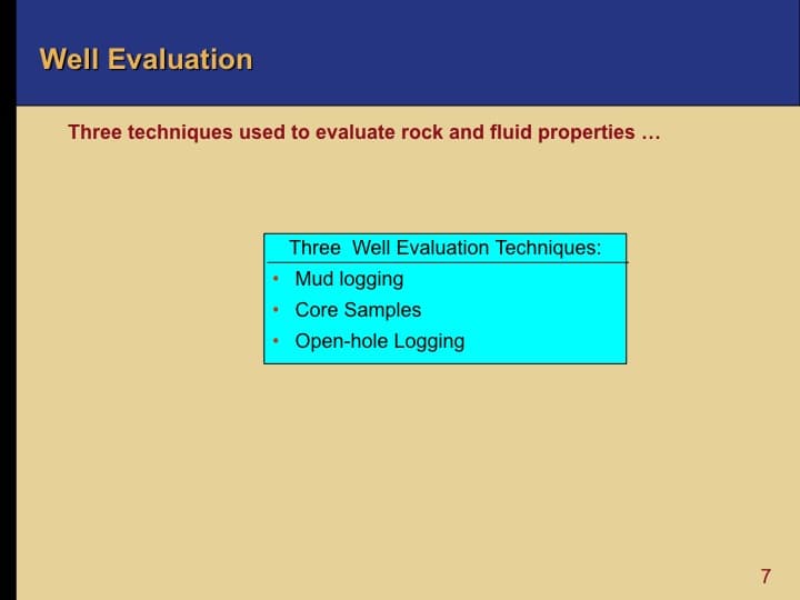 E&P Oil and Gas - Well Evaluation