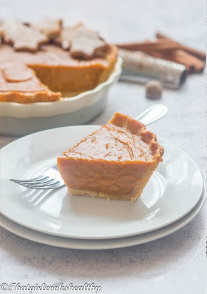 Still slice of pie on the plate