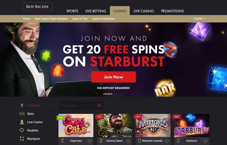 Roy Richie Casino 20 free spins - no deposit required!
