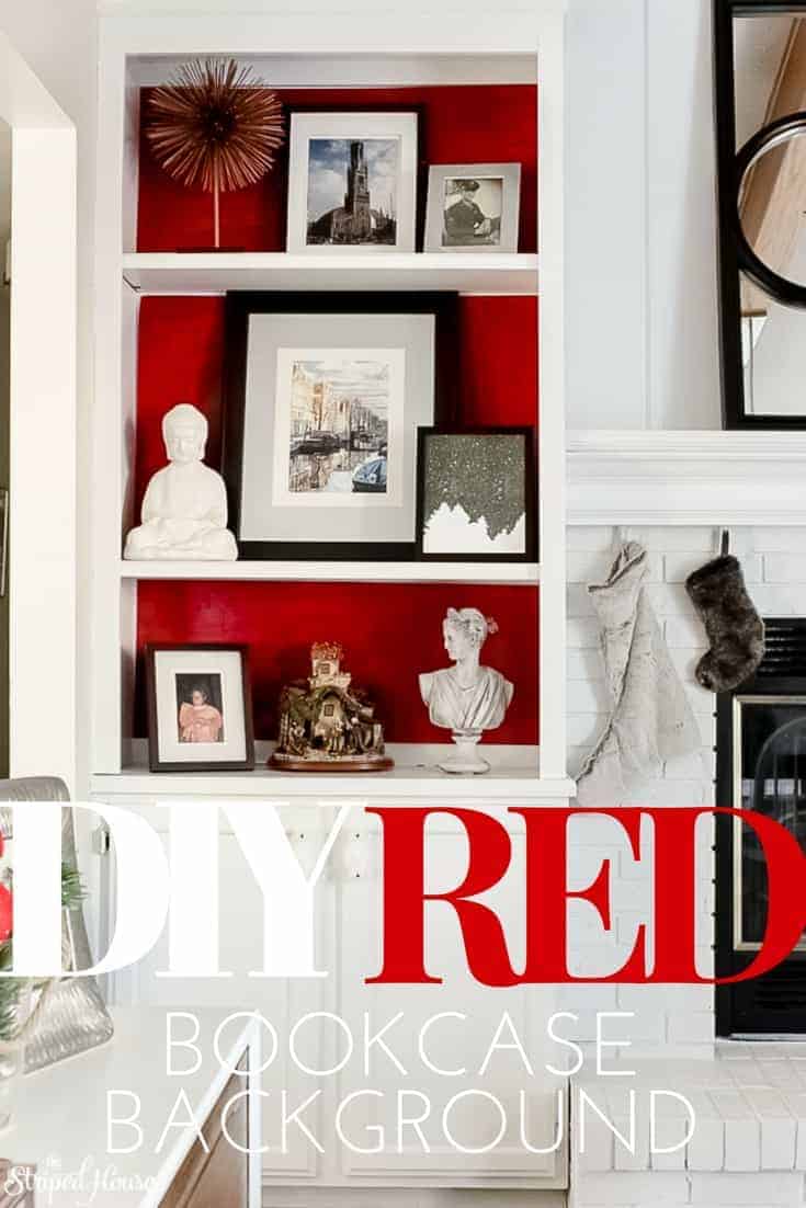 DIY Red Bookcase Background Tutorial The Striped House