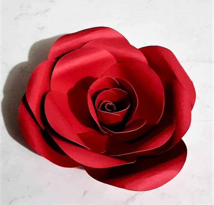 Finished paper rose for tutorial