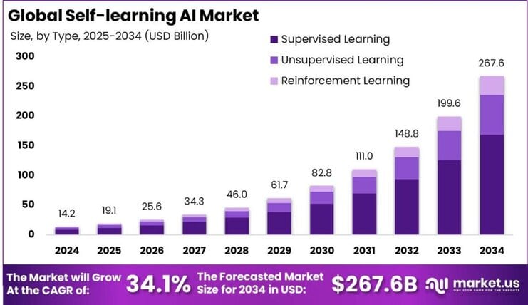 Self-learning AI Market size