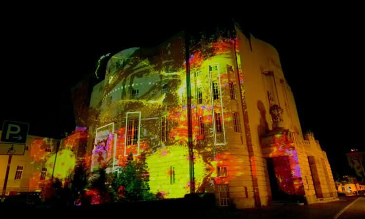 Visualisierung der geplanten Lichtinstallation Staatstheater im Licht
