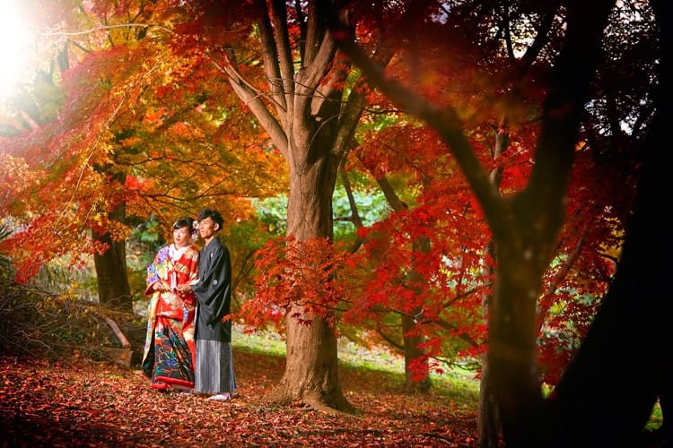 フォトウェディング 紅葉