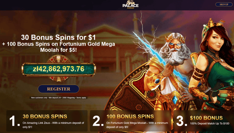 Spin Palace Casino 100 free spins bonus 