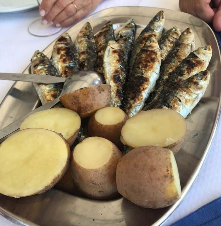 Platter of sardines at Riviera, one of the best restaurants in Ericeira